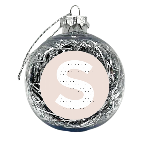 S Polka Dot Initial - xmas bauble by Toni Scott