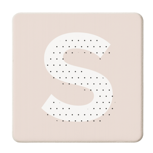 S Polka Dot Initial - personalised beer coaster by Toni Scott