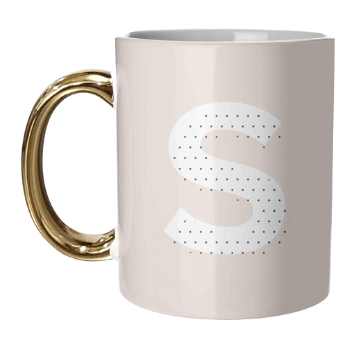 S Polka Dot Initial - unique mug by Toni Scott
