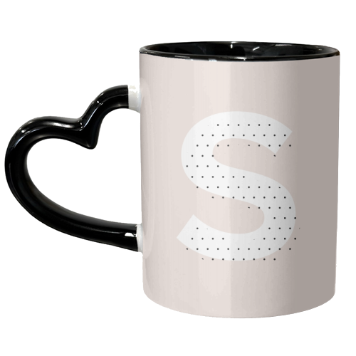 S Polka Dot Initial - unique mug by Toni Scott