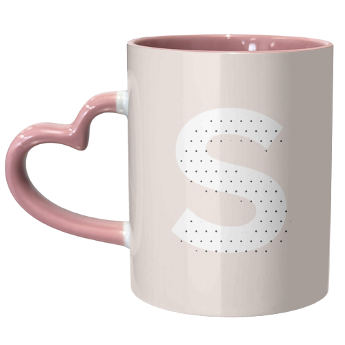 S Polka Dot Initial - unique mug by Toni Scott