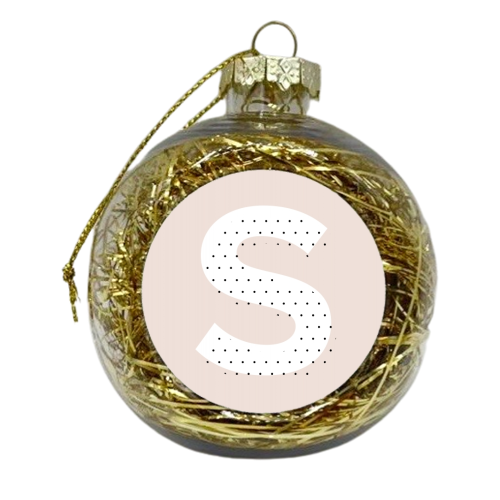 S Polka Dot Initial - xmas bauble by Toni Scott