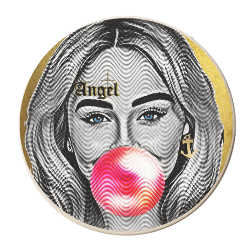 Sabrina Angel - personalised beer coaster by DOLLY WOLFE