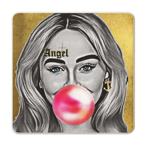 Sabrina Angel - personalised beer coaster by DOLLY WOLFE