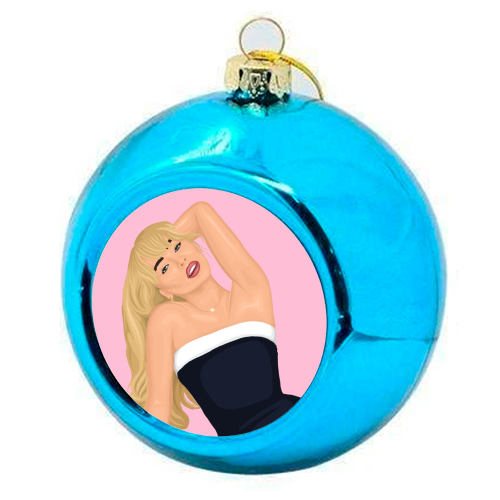 Sabrina Carpenter - colourful christmas bauble by By Rosybum