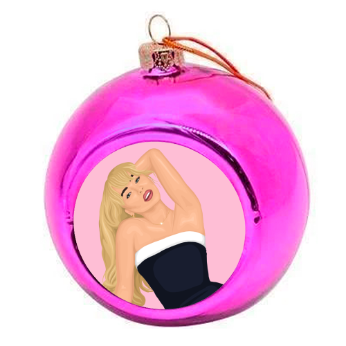Sabrina Carpenter - colourful christmas bauble by By Rosybum