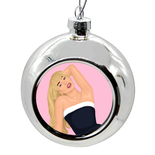 Sabrina Carpenter - colourful christmas bauble by By Rosybum