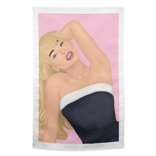 Sabrina Carpenter - funny tea towel by By Rosybum
