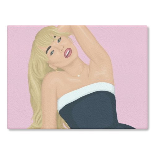 Sabrina Carpenter - glass chopping board by By Rosybum