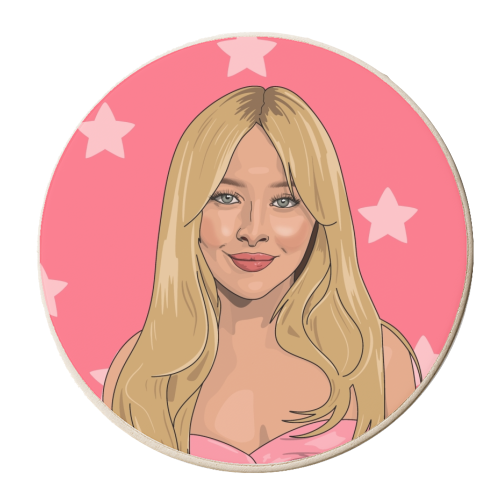 Sabrina star print - personalised beer coaster by The Girl Next Draw