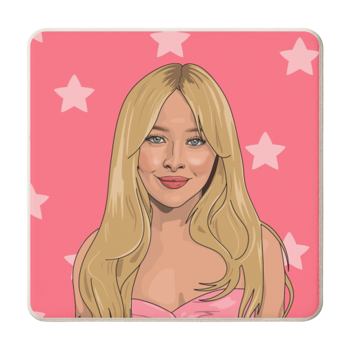 Sabrina star print - personalised beer coaster by The Girl Next Draw