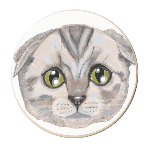Sad Cat - personalised beer coaster by PixieDrew