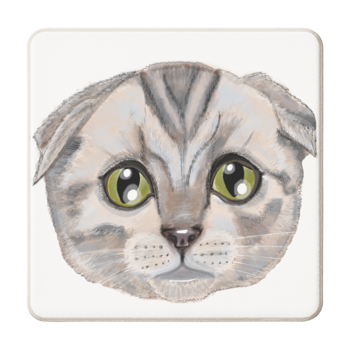 Sad Cat - personalised beer coaster by PixieDrew
