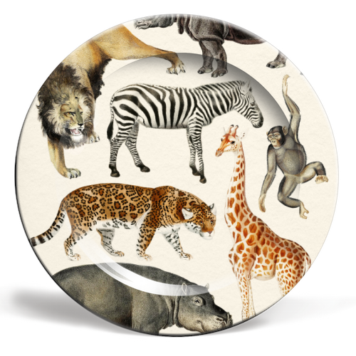 Safari Animals Collection - ceramic dinner plate by Gal Design