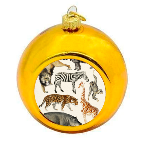 Safari Animals Collection - colourful christmas bauble by Gal Design