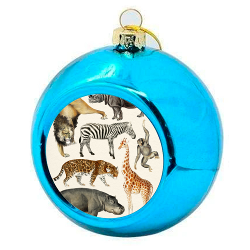 Safari Animals Collection - colourful christmas bauble by Gal Design