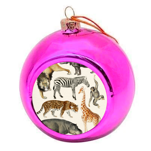 Safari Animals Collection - colourful christmas bauble by Gal Design
