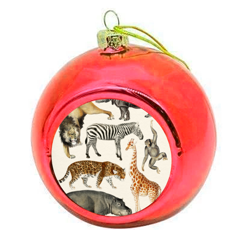 Safari Animals Collection - colourful christmas bauble by Gal Design
