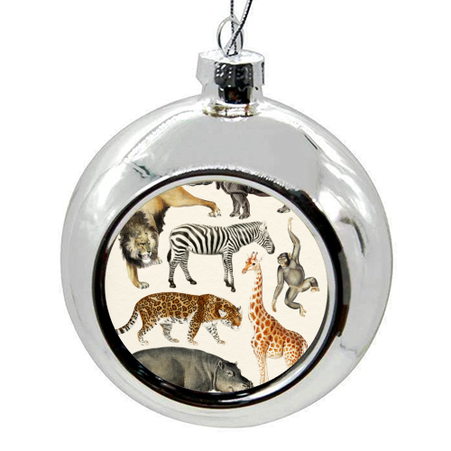 Safari Animals Collection - colourful christmas bauble by Gal Design