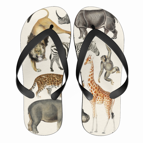 Safari Animals Collection - funny flip flops by Gal Design