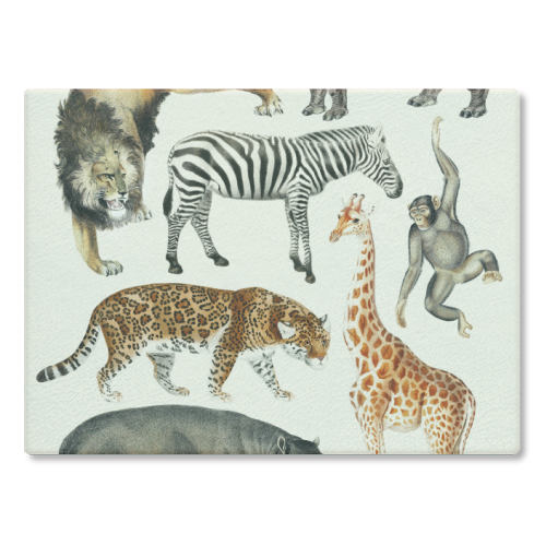 Safari Animals Collection - glass chopping board by Gal Design