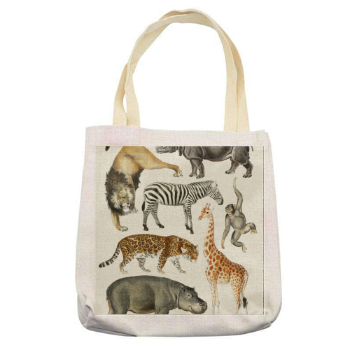 Safari Animals Collection - printed canvas tote bag by Gal Design