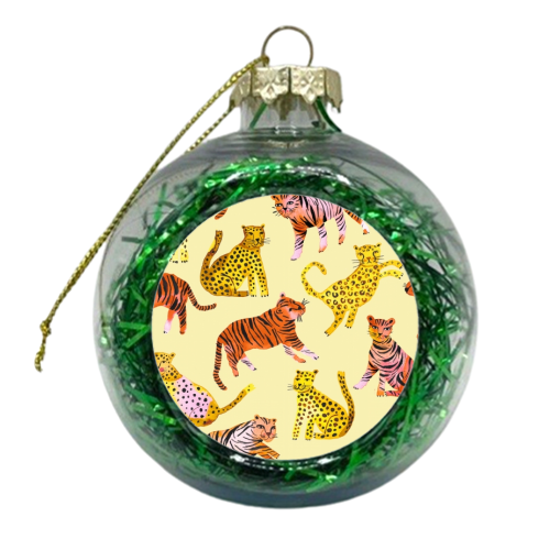 Safari Tigers and Leopards - xmas bauble by Ninola Design