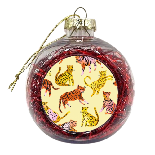 Safari Tigers and Leopards - xmas bauble by Ninola Design