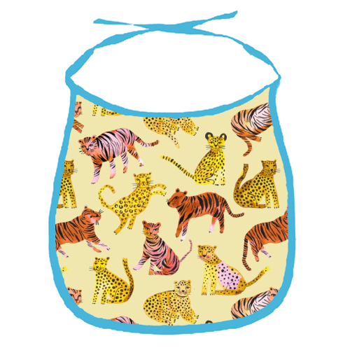 Safari Tigers and Leopards - funny baby bib by Ninola Design