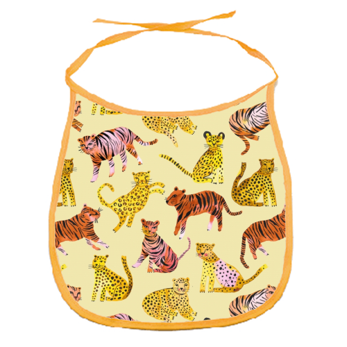 Safari Tigers and Leopards - funny baby bib by Ninola Design