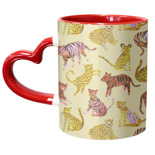 Safari Tigers and Leopards - unique mug by Ninola Design