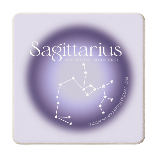 Sagittarius Aura - personalised beer coaster by Pink and Pip