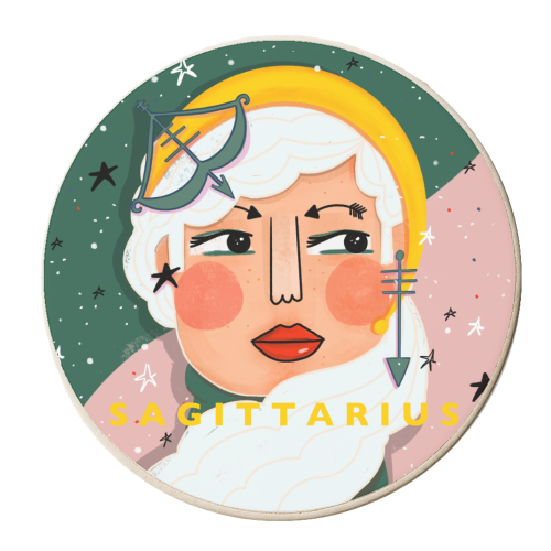 SAGITTARIUS GIRL - personalised beer coaster by Nichola Cowdery