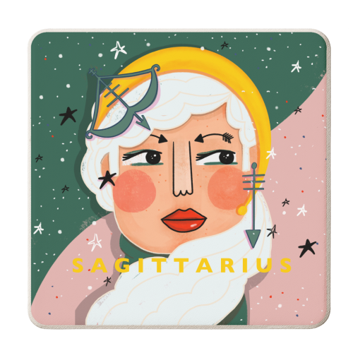 SAGITTARIUS GIRL - personalised beer coaster by Nichola Cowdery