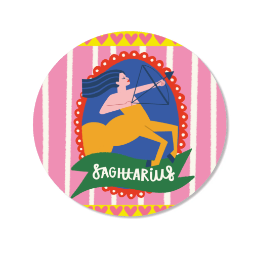 Sagittarius Star Sign Astrology Zodiac Illustration Design - Magnet by AbiGoLucky