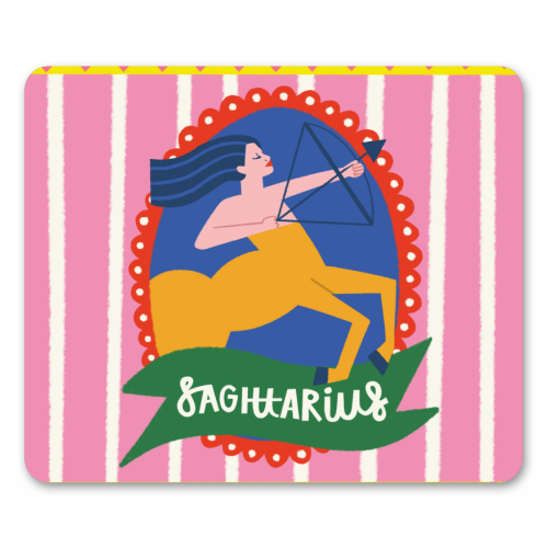 Sagittarius Star Sign Astrology Zodiac Illustration Design - mouse mat by AbiGoLucky
