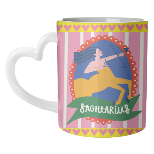 Sagittarius Star Sign Astrology Zodiac Illustration Design - unique mug by AbiGoLucky
