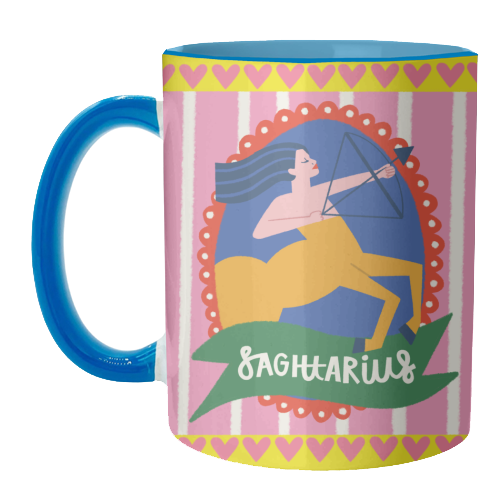Sagittarius Star Sign Astrology Zodiac Illustration Design - unique mug by AbiGoLucky