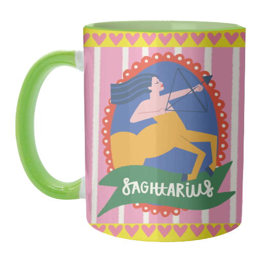 Sagittarius Star Sign Astrology Zodiac Illustration Design - unique mug by AbiGoLucky