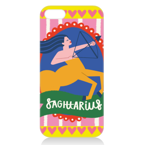 Sagittarius Star Sign Astrology Zodiac Illustration Design - unique phone case by AbiGoLucky