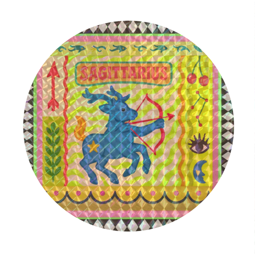 Sagittarius star sign - Circle Sticker by Wallace Elizabeth