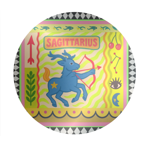 Sagittarius star sign - Circle Sticker by Wallace Elizabeth