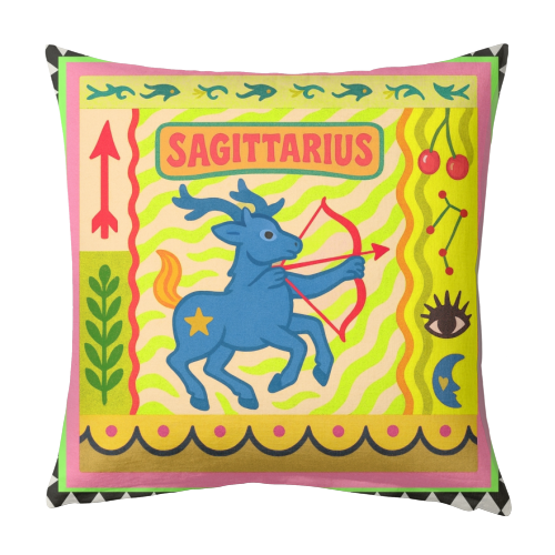 Sagittarius star sign - designed cushion by Wallace Elizabeth