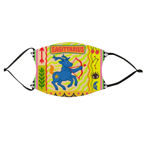 Sagittarius star sign - face cover mask by Wallace Elizabeth