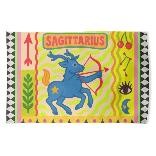 Sagittarius star sign - funny tea towel by Wallace Elizabeth