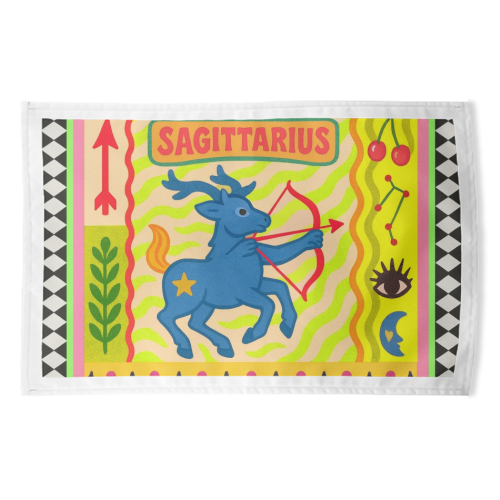 Sagittarius star sign - funny tea towel by Wallace Elizabeth