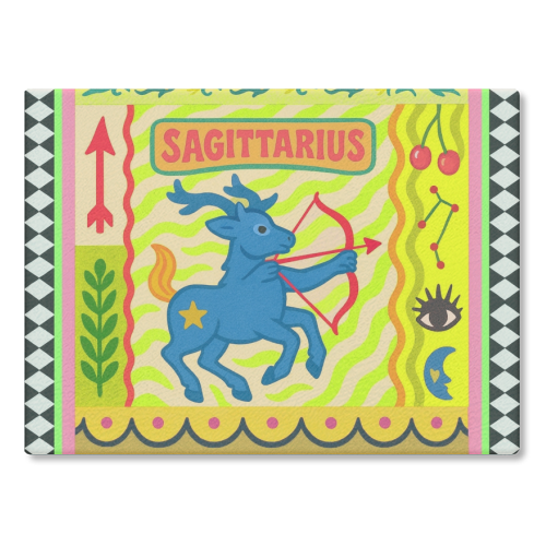 Sagittarius star sign - glass chopping board by Wallace Elizabeth