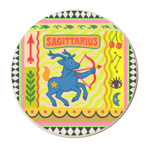 Sagittarius star sign - personalised beer coaster by Wallace Elizabeth