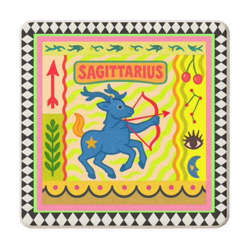 Sagittarius star sign - personalised beer coaster by Wallace Elizabeth