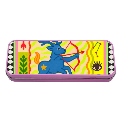 Sagittarius star sign - tin pencil case by Wallace Elizabeth